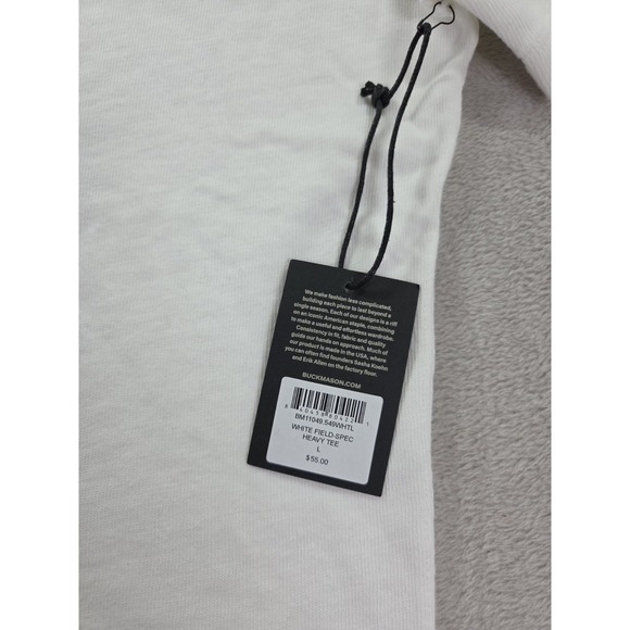 New Buck Mason Field Spec Shirt Mens Large Heavy Cotton Short Sleeve White - Picture 5 of 8